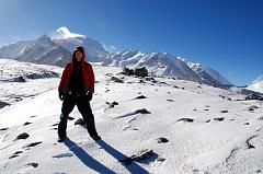 20 Jerome Ryan At Cho Oyu Intermediate Camp Early Morning With Cho Oyu And Nangpa La Behind